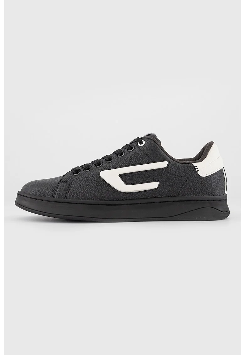Pantofi sport de piele cu garnituri de piele ecologica S-Athene, Alb/Negru