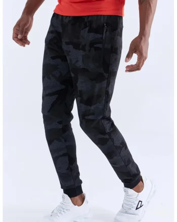 Pantaloni de trening, Barbati, Pantaloni de trening TOMMY pentru barbati, camuflaj, croiala Negru,
