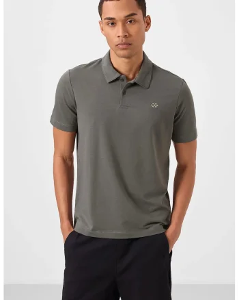 Tricou polo,  bumbac-elastan, gri antracit, pentru barbati