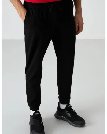 Pantaloni de trening, Barbati, Pantaloni de trening TOMMY din fleece pentru barbati, Negru,