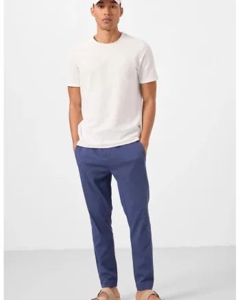 Pantaloni, Barbati, Pantaloni Chino TOMMY Gabardina Croiala Dreapta pentru Barbati, Albastru Marin,