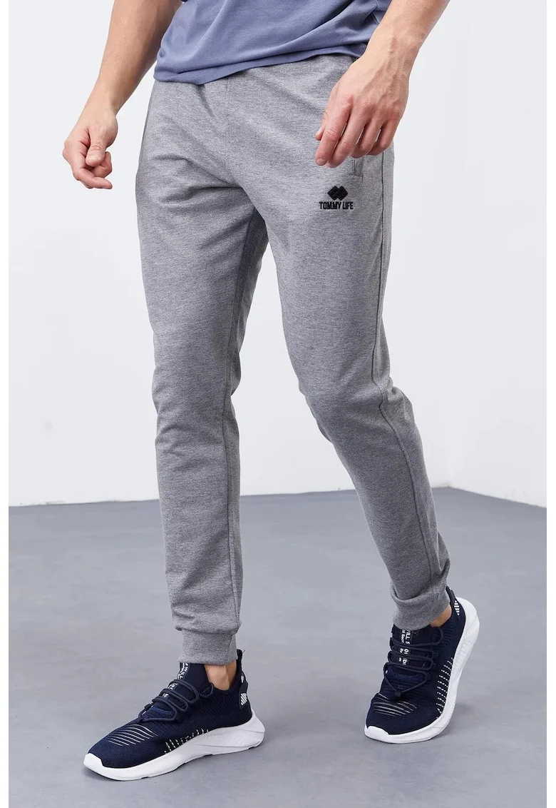 Pantaloni de trening, Barbati, Pantaloni de trening TOMMY din fleece, slim-fit, pentru barbati, Gri,