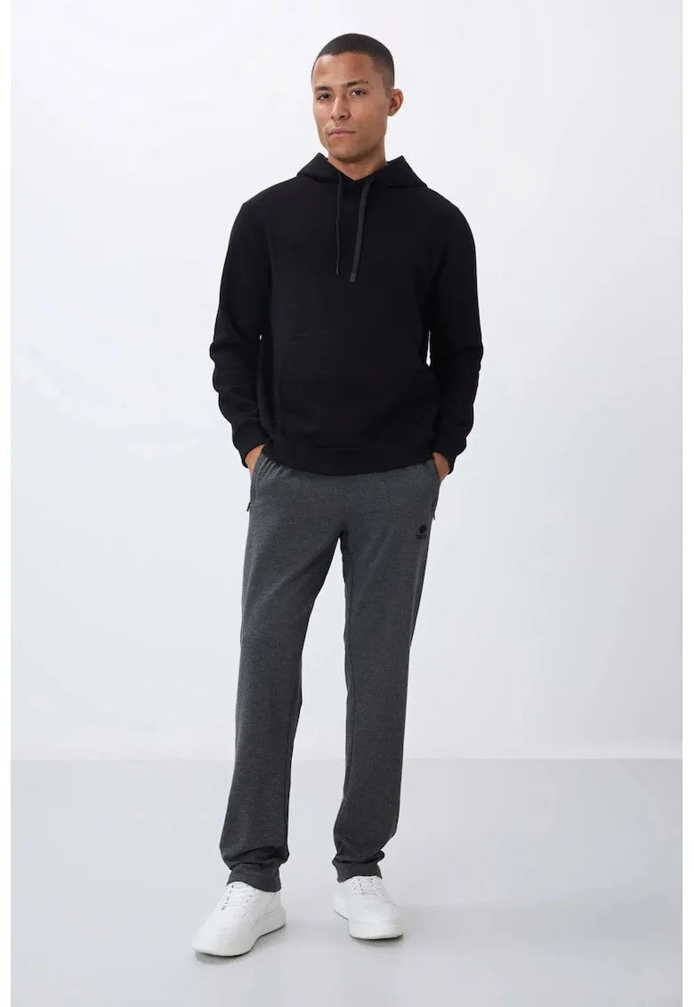 Pantaloni de trening, Barbati, Pantaloni de trening TOMMY pentru barbati, croiala slim, picior drept, Gri carbune,