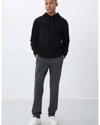 Pantaloni de trening, Barbati, Pantaloni de trening TOMMY pentru barbati, croiala slim, picior drept, Gri carbune,