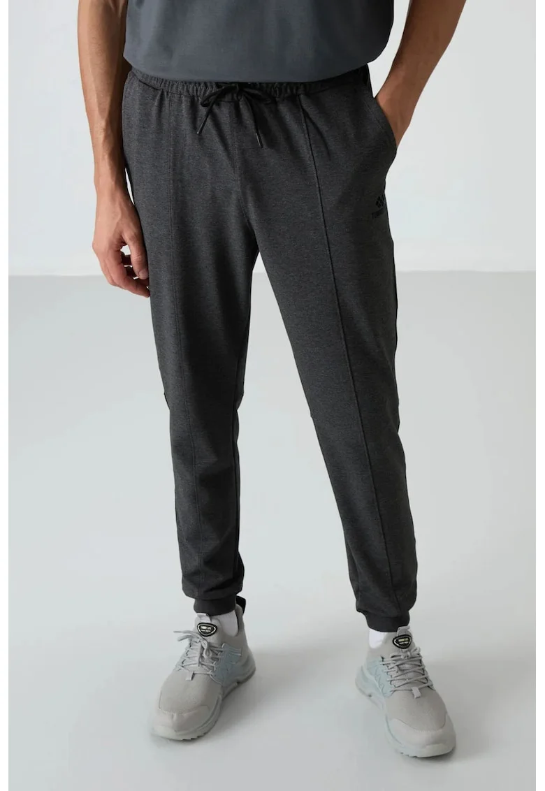 Pantaloni de trening, Barbati, Pantaloni de trening TOMMY fleece pentru barbati, Gri carbune,