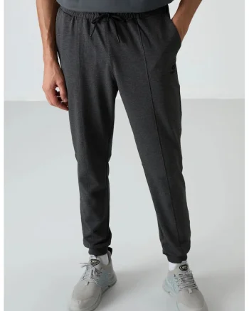 Pantaloni de trening, Barbati, Pantaloni de trening TOMMY fleece pentru barbati, Gri carbune,