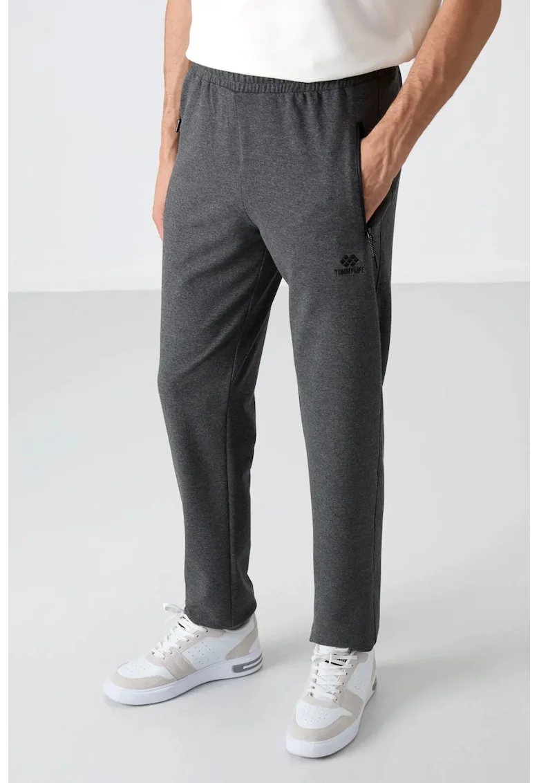 Pantaloni de trening, Barbati, Pantaloni de trening TOMMY pentru barbati cu croiala Gri carbune,