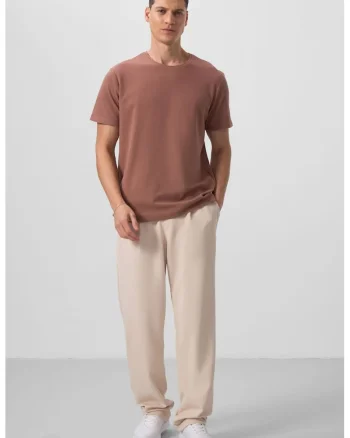 Pantaloni, Barbati, Pantaloni Palazzo cu croiala larga TOMMY pentru Bej Natural,