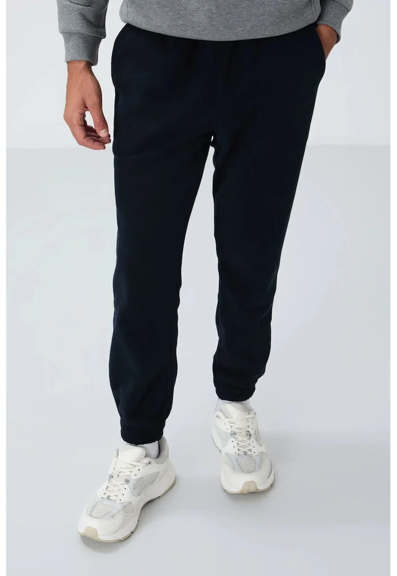 Pantaloni de trening, Barbati, Pantaloni de trening jogger TOMMY din poliester pentru barbati, Negru,