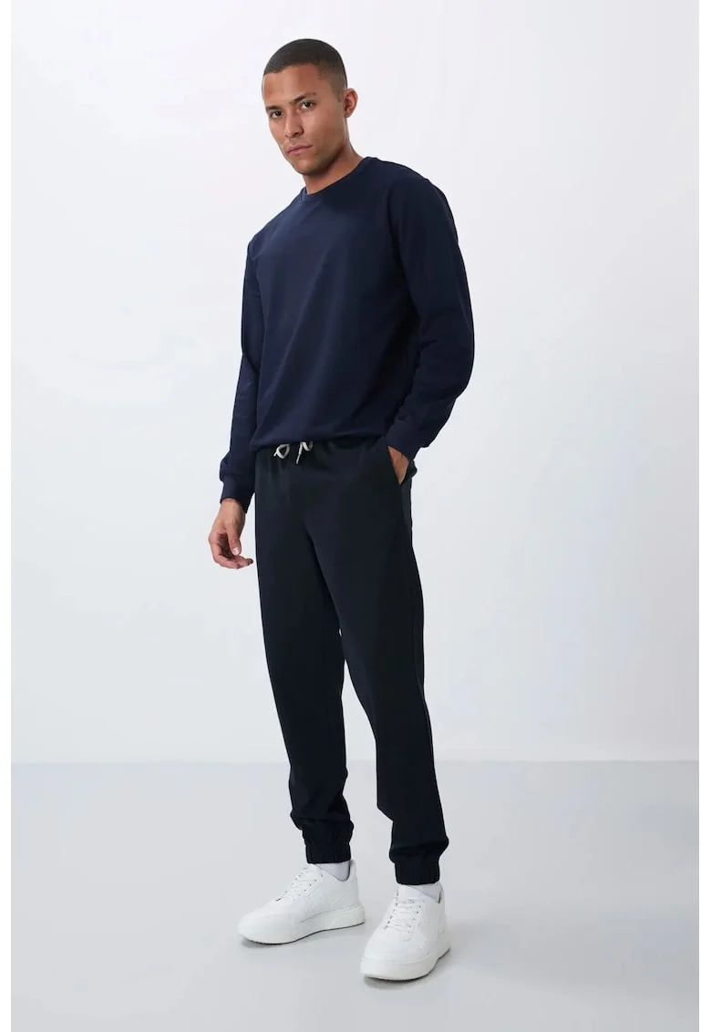 Pantaloni de trening, Barbati, Pantaloni de trening TOMMY din fleece, Regular pentru Negru,