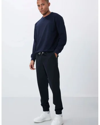 Pantaloni de trening, Barbati, Pantaloni de trening TOMMY din fleece, Regular pentru Negru,