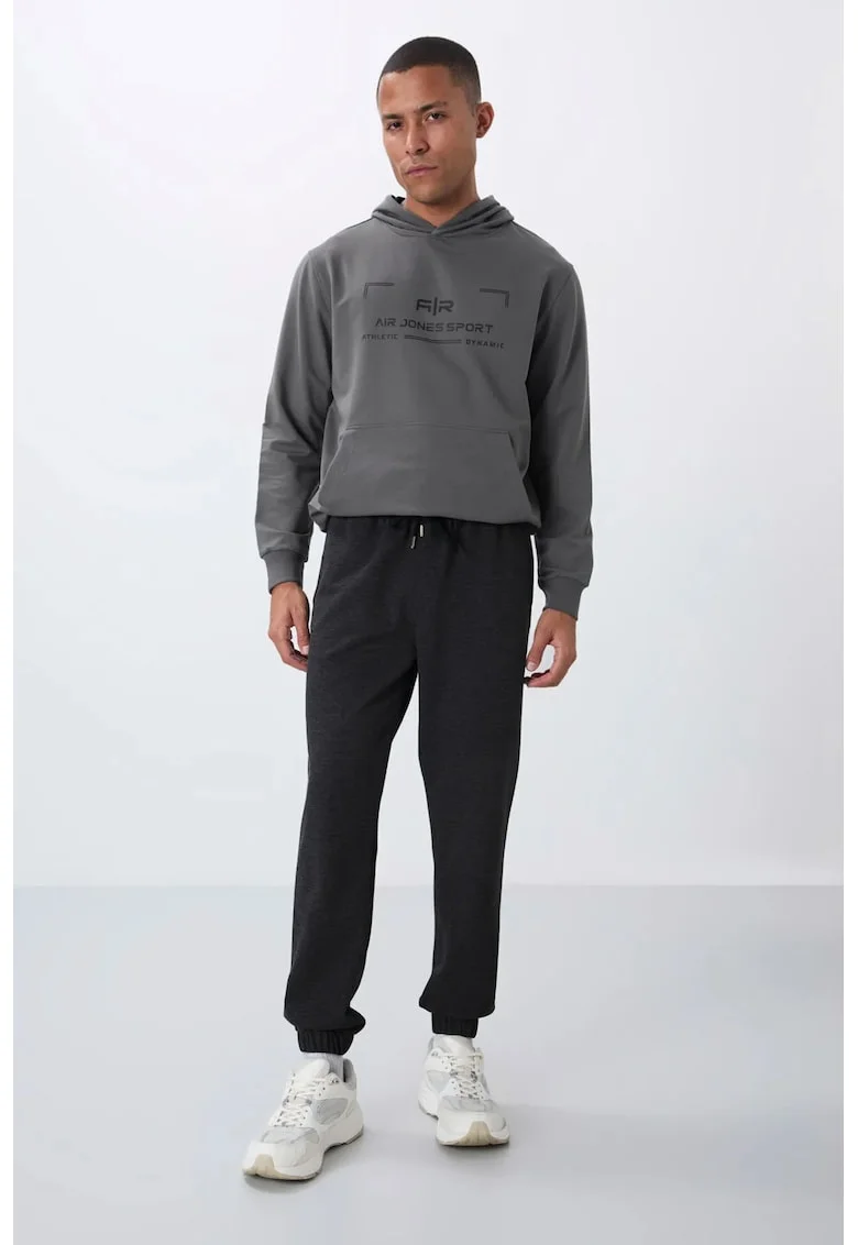 Pantaloni de trening, Barbati, Pantaloni de trening TOMMY din fleece, Regular pentru Gri carbune,