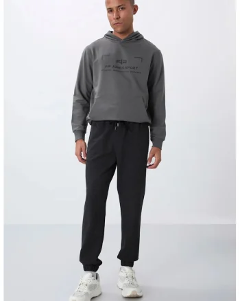 Pantaloni de trening, Barbati, Pantaloni de trening TOMMY din fleece, Regular pentru Gri carbune,