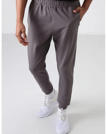 Pantaloni de trening, Barbati, Pantaloni de trening TOMMY din amestec de bumbac, Gri carbune,