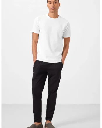 Pantaloni, Barbati, Pantaloni Chino TOMMY Gabardina Croiala Dreapta pentru Barbati, Negru,