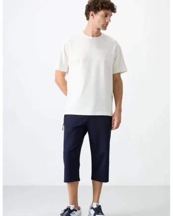 Pantaloni scurti, Barbati, Pantaloni scurti Capri ciclism TOMMY pentru barbati, Albastru marin,