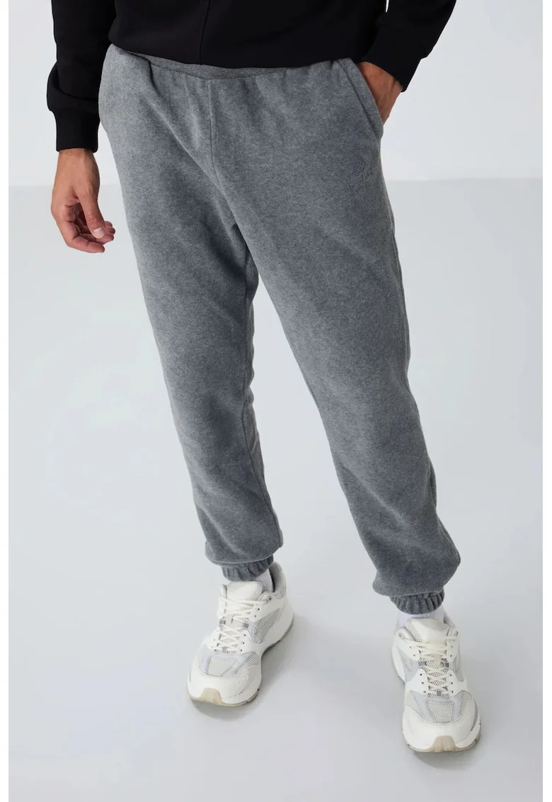 Pantaloni de trening, Barbati, Pantaloni de trening TOMMY din poliester pentru barbati, Gri carbune, Gri antracit