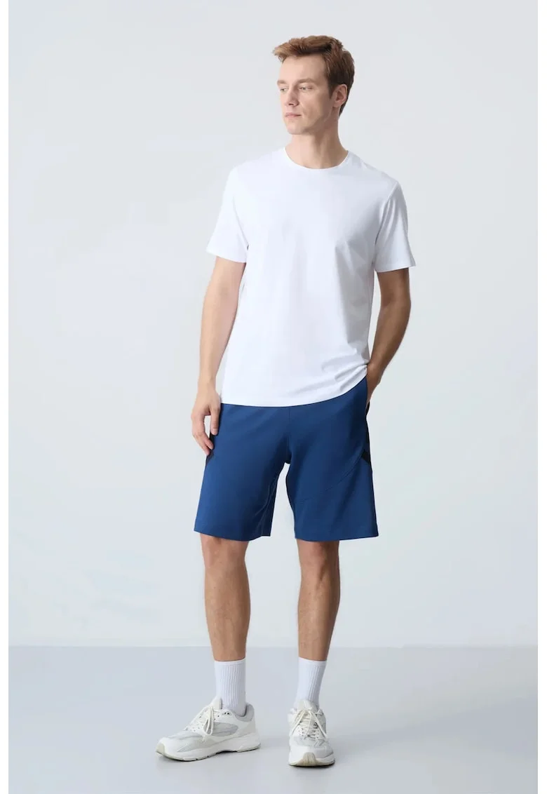 Pantaloni scurti, Barbati, Pantaloni scurti de trening din fleece TOMMY pentru barbati, Albastru marin, INTL,