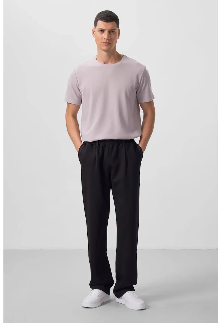 Pantaloni, Barbati, Pantaloni Palazzo cu croiala larga TOMMY pentru barbati, Negru