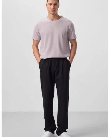 Pantaloni, Barbati, Pantaloni Palazzo cu croiala larga TOMMY pentru barbati, Negru