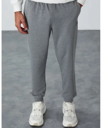 Pantaloni de trening, Barbati, Pantaloni de trening TOMMY pentru barbati din fleece uni, Gri, Gri