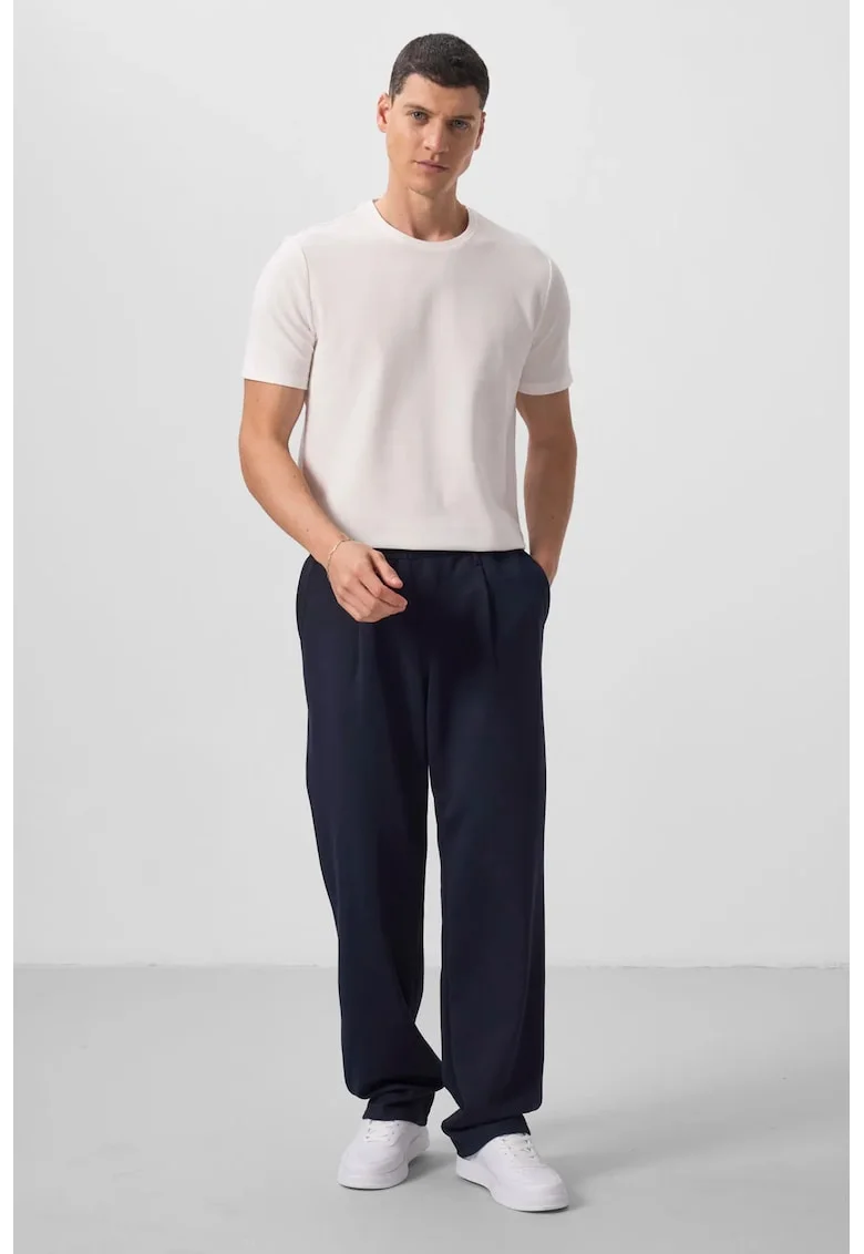 Pantaloni, Barbati, Pantaloni Palazzo cu croiala larga TOMMY pentru barbati, Bleumarin