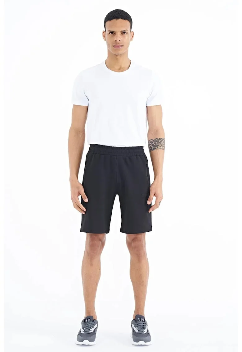 Pantaloni scurti, Barbati, Pantaloni scurti de trening TOMMY din bumbac-poliester pentru barbati, Negru,