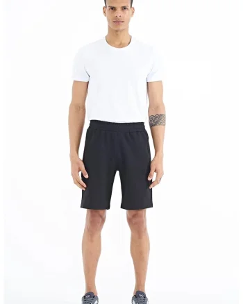 Pantaloni scurti, Barbati, Pantaloni scurti de trening TOMMY din bumbac-poliester pentru barbati, Negru,
