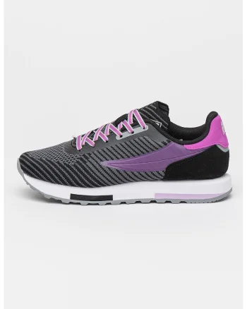 Pantofi sport cu insertii din piele intoarsa Retronique 22, Negru/Ametist/Gri inchis