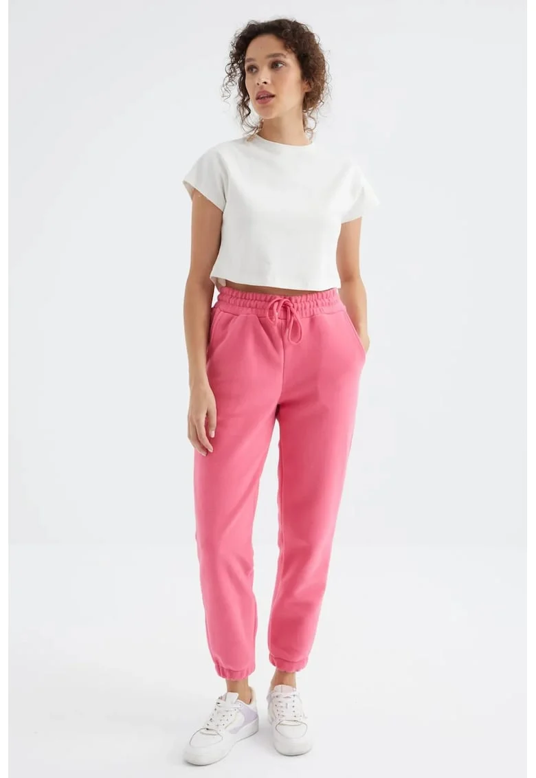 Pantaloni dama,  roz aprins, 100% poliester