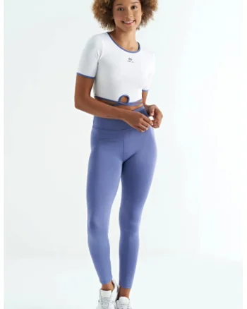 Tricou scurt  elastic, alb, poliester-elastan