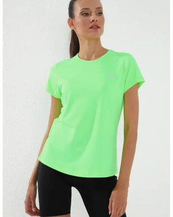 Tricou  femei, maneca scurta, verde lime, poliester-elastan