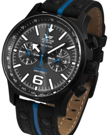 Ceas barbati  Expedition, negru, piele