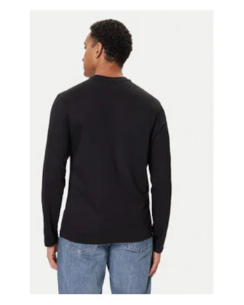 Bluza cu maneca lunga Barbati,  Negru, 100% bumbac,