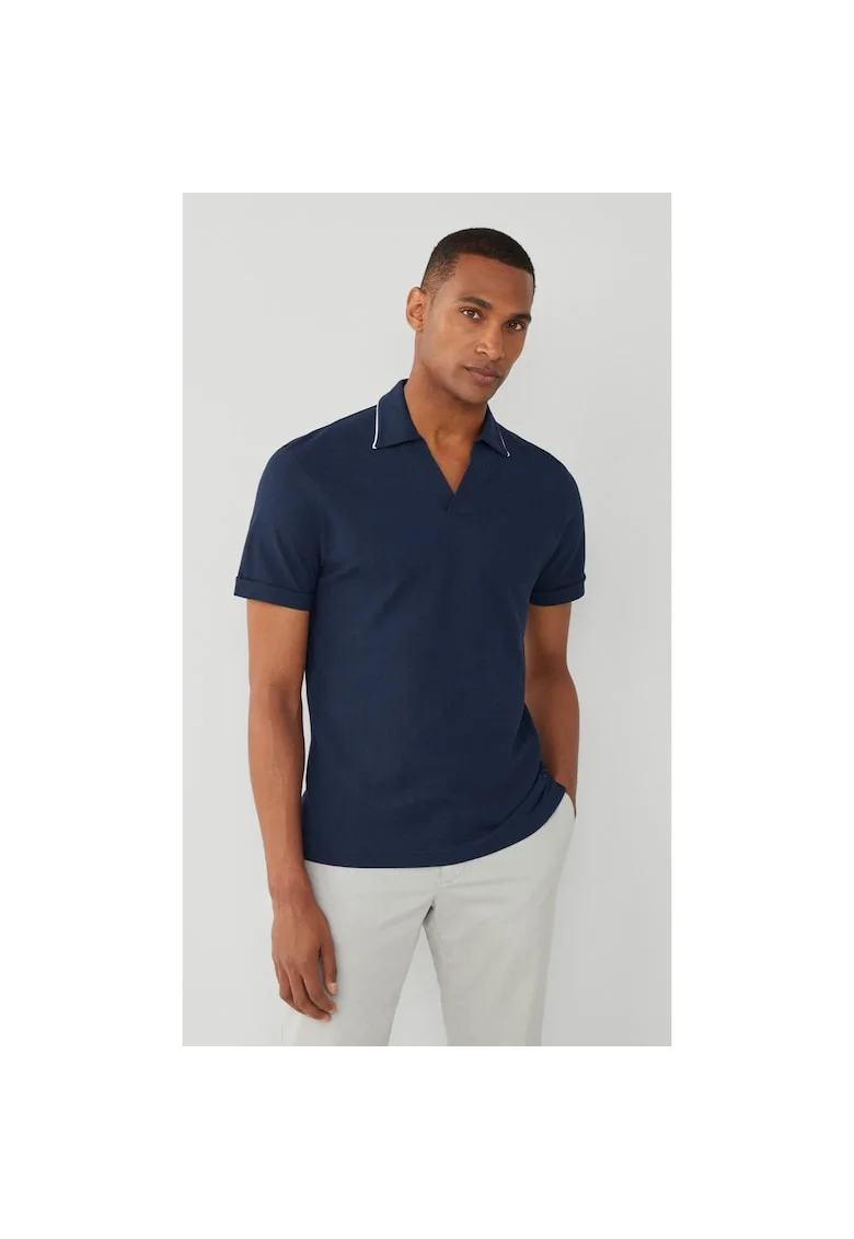 Tricou polo slim fit, Bleumarin