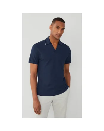 Tricou polo slim fit, Bleumarin