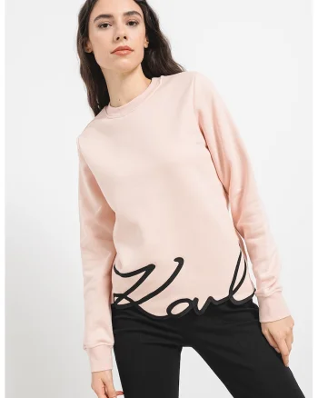 Bluza de trening din amestec de bumbac organic cu logo brodat, Piersica