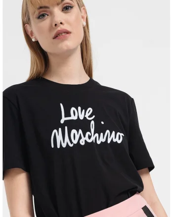 Tricou cu logo contrastant, Alb/Negru stins