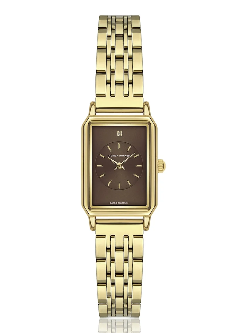 Quartz Watch With Diamonds, Auriu