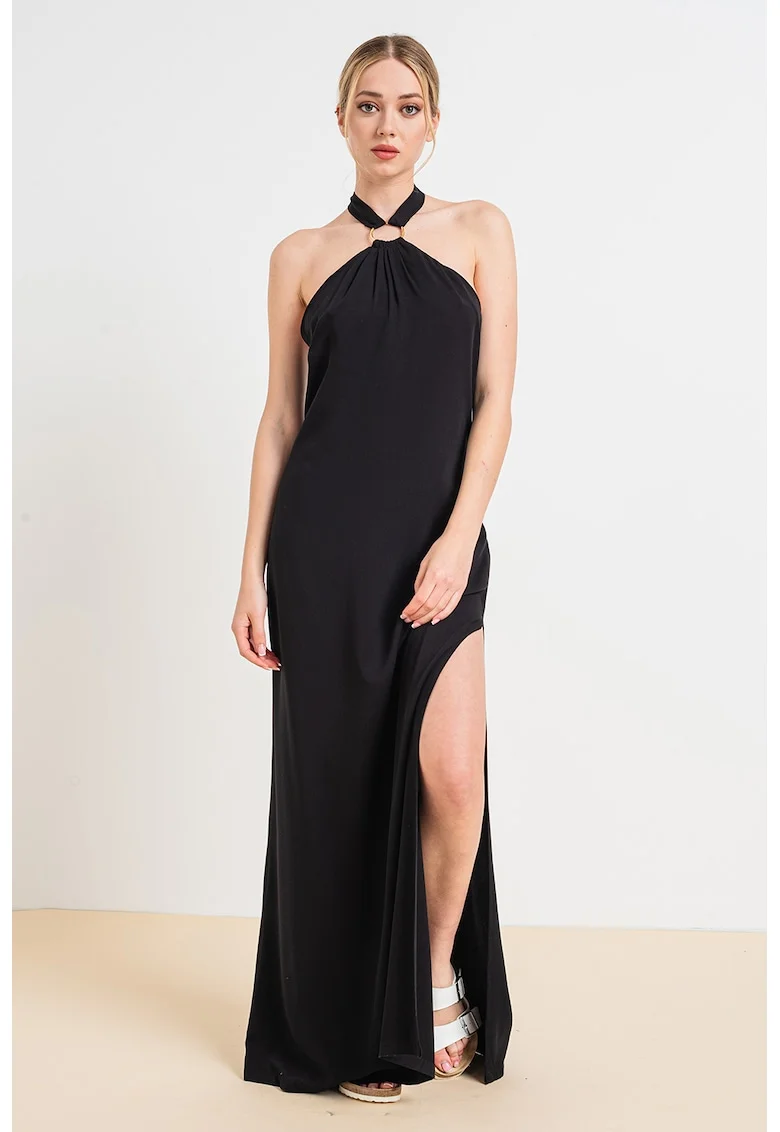 Rochie halter de plaja, Negru
