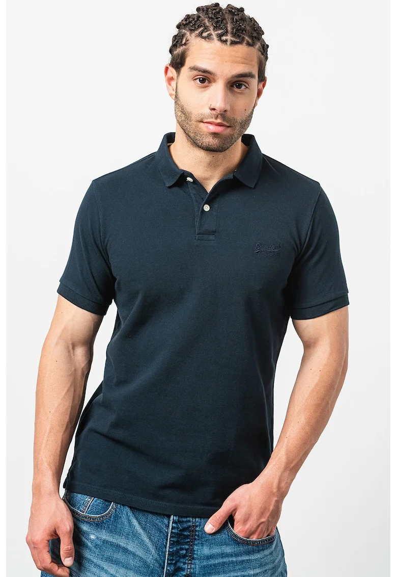 Tricou polo din bumbac pique Classic, Albastru ultramarin