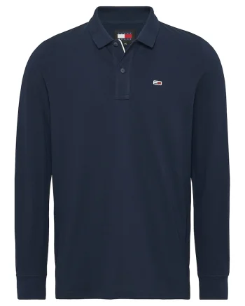 Bluza polo de bumbac organic cu logo, Bleumarin
