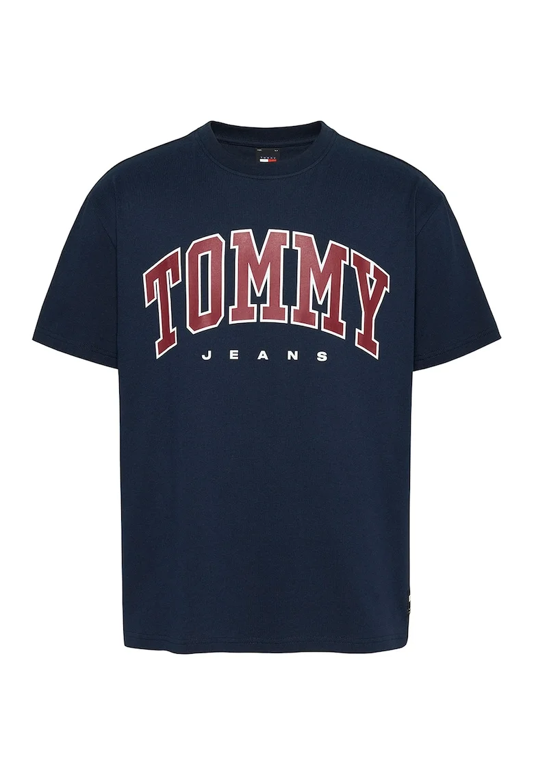 Tricou de bumbac cu imprimeu logo, Negru