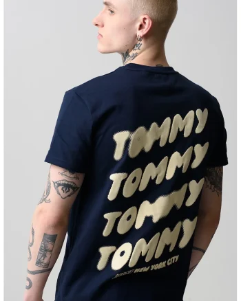 Tricou cu decolteu la baza gatului si imprimeu logo