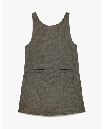 Rochie cu fermoar, fara maneci, Gri inchis