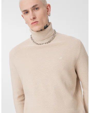 Pulover cu guler inalt Elgin, Bej