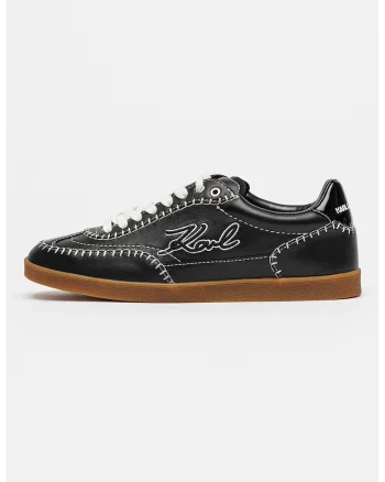Pantofi sport din piele cu logo brodat Kandidate, Negru