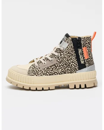 Pantofi sport cu animal print Pallashock Backzip 2, Negru/Crem
