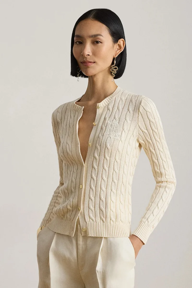 Lauren Ralph Lauren cardigan pentru femei, cu bumbac