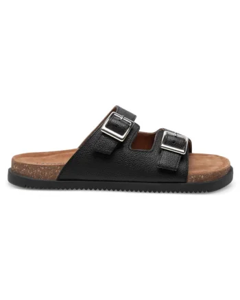 Slapi copii,  590559, Piele naturala, Negru,